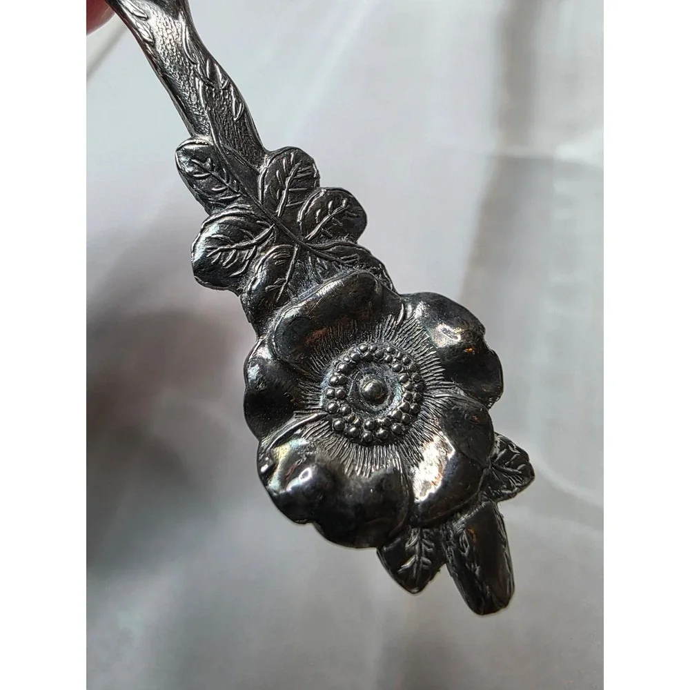 Reed & Barton Silverplate Floral Ladle and Leaf Spoon‎ Serving Set 2 Piece A6